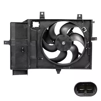 Электровентилятор охлаждения для автомобилей Note (06-)/Micra (02-) AT (с кожухом) LUZAR