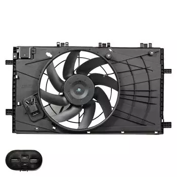 Электровентилятор охлаждения для автомобилей Opel Insignia (08-) 1.6i/1.8i (с кожухом) LUZAR