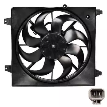 Электровентилятор охлаждения для автомобилей Santa Fe II (06-) 2.2D/2.7i (с кожухом) LUZAR