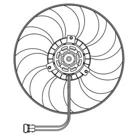 Электровентилятор охлаждения для автомобилей VW Transporter T4 (90-) (345мм.) (без кожуха) LUZAR