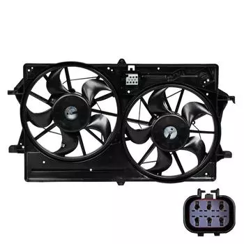 Электровентилятор охлаждения для автомобилей Focus I (98-) (2 вент.) (с кожухом и резист.) A/C LUZAR