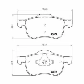 Колодки тормозные дисковые передние для автомобилей Volvo S60 (00-)/S80 (98-)/XC70 (02-) TRIALLI