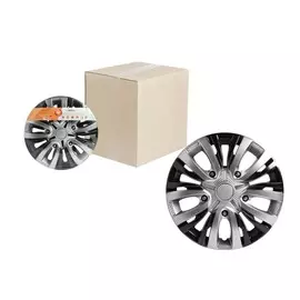 Колпаки колесные 13" "Лион Т ", серебристый/черный, карбон, компл. 2 шт. AIRLINE