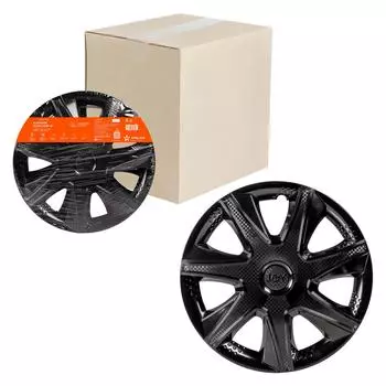 Колпаки колесные 14" "Джой", черный глянец, карбон, компл. 2 шт. AIRLINE