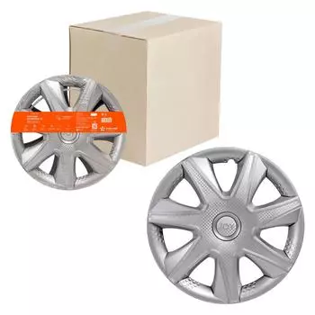 Колпаки колесные 15" "Джой", серебристый, карбон, компл. 2 шт. AIRLINE