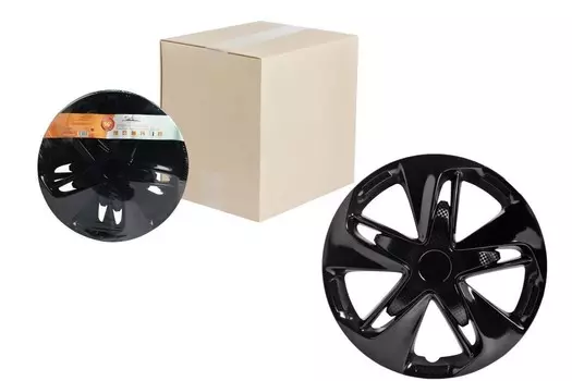 Колпаки колесные 16" "Супер Астра", черный глянец, карбон, компл. 2шт. AIRLINE