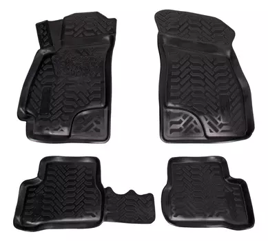 Ковры для Hyundai Accent II (00-12), 4 шт., выс.борт, 3D с подпятником, ТЭП, черн. AIRLINE