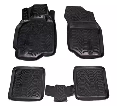 Ковры для Mitsubishi Lancer IX (03-07) 5 шт., выс.борт, 3D с подпятником, ТЭП, черн. AIRLINE