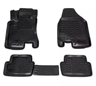 Ковры для Nissan Qashqai (07-14), 4 шт., выс.борт, 3D с подпятником, ТЭП, черн. AIRLINE