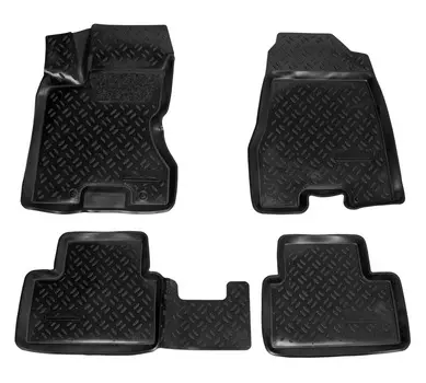 Ковры для Nissan X-Trail (07-14), 4 шт., выс.борт, 3D с подпятником, ТЭП, черн. AIRLINE