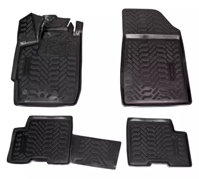 Ковры для Renault Arkana (19-), 4 шт., (крепеж), выс. борт, 3D с подпятников, ТЭП, черн. AIRLINE