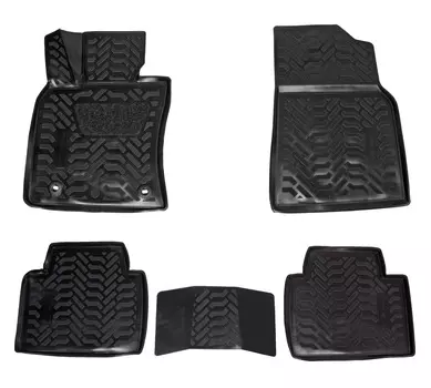 Ковры для Toyota Camry (17-), 5 шт., выс.борт, 3D с подпятником, ТЭП, черн. AIRLINE