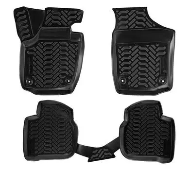 Ковры для Skoda Rapid (13-), 4 шт., (крепеж), выс. борт, 3D, ТЭП, черн. AIRLINE