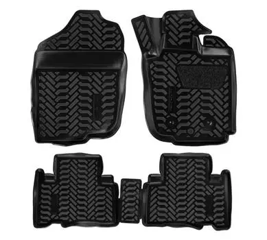 Ковры для Toyota Vanguard (RHD) (07-13), 4 шт., выс. борт, 3D с подпятником, ТЭП, черн. AIRLINE