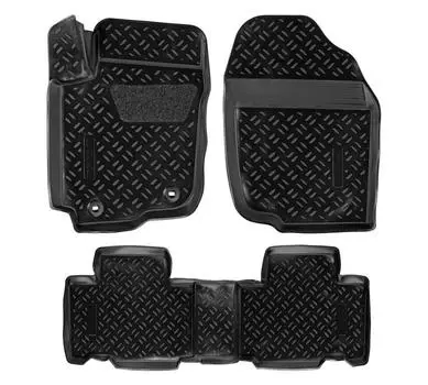 Ковры для Toyota RAV4 (2013-), 4 шт., (крепеж), выс. борт, 3D с подпятником, ТЭП, черн. AIRLINE