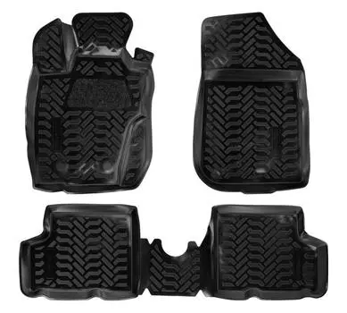 Ковры для Renault Duster 4WD (11-15), 4 шт., (крепеж), выс. борт, 3D с подпятником, ТЭП, черн. AIRLINE