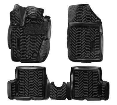 Ковры для Renault Duster (рест.)/Kaptur 4WD (15-), 4 шт., (крепеж), выс. борт, 3D с подпятником, ТЭП, черн. AIRLINE