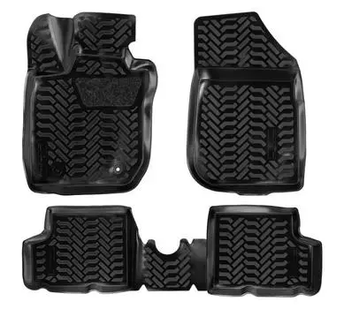 Ковры для Renault Duster 2WD (11-15), 4 шт., выс. борт, 3D с подпятником, ТЭП, черн. AIRLINE