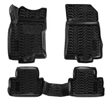 Ковры для Nissan Qashqai II (сборка РФ) (16-), 4 шт., выс. борт, 3D с подпятником, ТЭП, черн. AIRLINE