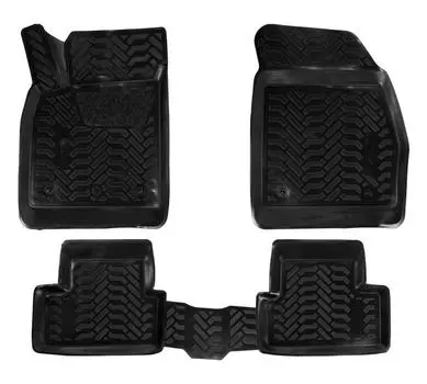 Ковры для Chevrolet Cruze (09-), 4 шт., выс. борт, 3D с подпятником, ТЭП, черн. AIRLINE