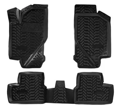 Ковры для LADA Kalina (04-), 4 шт., выс. борт, 3D с подпятником, ТЭП, черн. AIRLINE