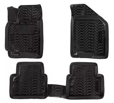 Ковры для Chevrolet Lacetti (04-12), 4 шт., выс. борт, 3D с подпятником, ТЭП, черн. AIRLINE