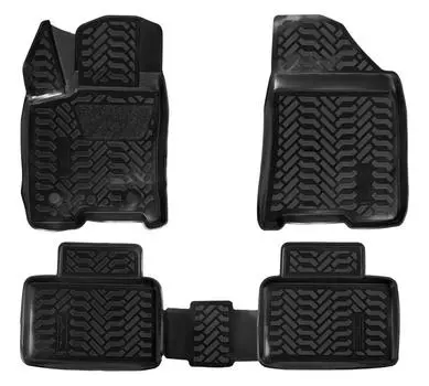 Ковры для LADA Vesta (15-), 4 шт., (крепеж), выс. борт, 3D с подпятником, ТЭП, черн. AIRLINE