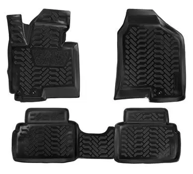 Ковры для Kia Sportage III (2010-16), 4 шт., выс. борт, 3D с подпятником, ТЭП, черн. AIRLINE