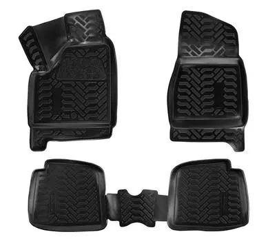 Ковры для ВАЗ 2131 НИВА (5 дв.) (LADA 4x4), 4 шт., выс. борт, 3D с подпятником, ТЭП, черн. AIRLINE
