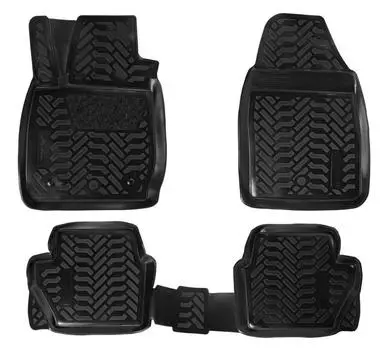 Ковры для Ford Fiesta (Mk VI) (14-), 4 шт., выс. борт, 3D с подпятником, ТЭП, черн. AIRLINE