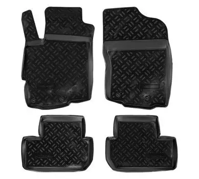 Ковры для Mitsubishi Lancer X (07-), 4 шт., выс. борт, ТЭП, черн. AIRLINE