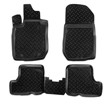 Ковры для Renault Sandero I /Sandero Stepway (09-14), 4 шт., (крепеж), выс. борт, ТЭП, черн. AIRLINE