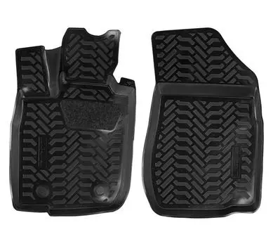 Ковры для LADA Largus (фургон) (12-), 2 шт., выс. борт, 3D с подпятником, 1й ряд, ТЭП, черн. AIRLINE