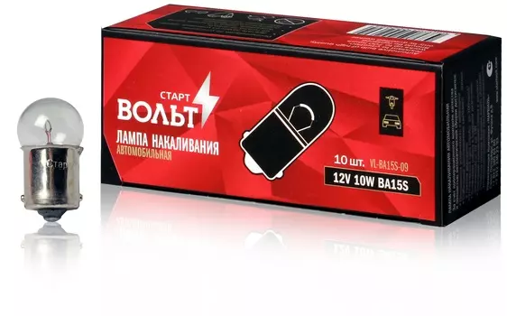 Лампа накаливания 12V 10W BA15S StartVolt