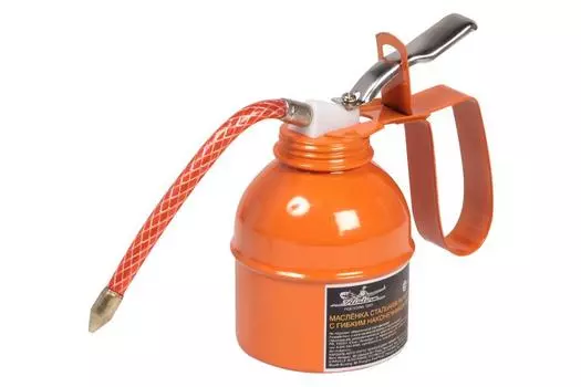 Маслёнка стальная рычажная с гибким наконечником 250мл AIRLINE