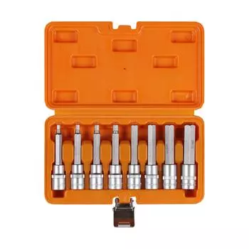 Набор головок 1/2" DR с шестигранными вставками 5-17мм длиной 100мм 8 предметов в кейсе AIRLINE