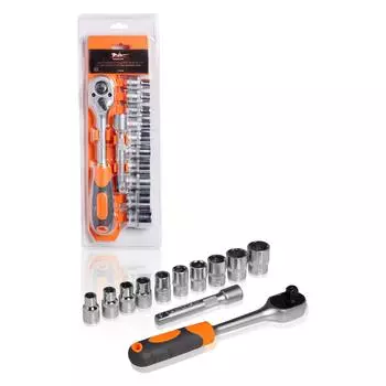 Набор головок с трещоткой 1/2" DR 72Т 12пр. (10,11,12,13,14,15,17,19,22,24мм, удлинитель 125мм) AIRLINE