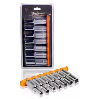 Набор головок торцевых 1/2" DR шестигранных 7пр. глубоких (8,9,10,11,12,13,14мм) AIRLINE