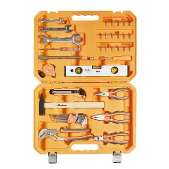 Набор инструментов "Домашний мастер" 41 предмет + фонарь, пласт.кейс AIRLINE