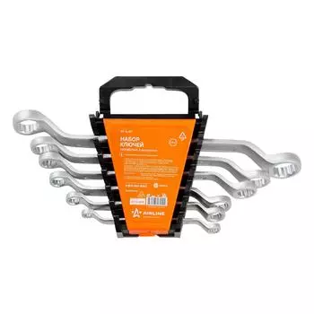 Набор ключей накидных 6 предм. (6*7,8*9,10*11,12*13,14*15,17*19мм) пласт. держат. AIRLINE