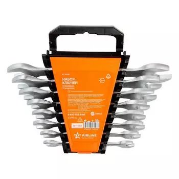 Набор ключей рожковых 8 предм(8*10,10*12,12*13,14*15,13*17,17*19,19*22,22*24) пласт держат. AIRLINE