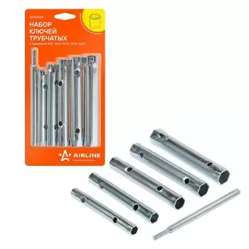 Набор ключей трубчатых 6 предм. (8х9, 10х11, 12х13, 14х15, 16х17мм) блистер AIRLINE
