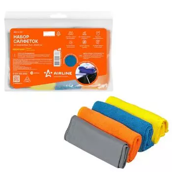 Набор салфеток "рулончики" из микрофибры (4шт., 20*20 см) AIRLINE
