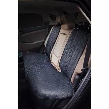 Накидка "Алькантара", задняя (3 предмета), экокожа с перфорацией, черная AIRLINE