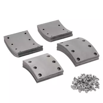 Накладка тормозной колодки для автомобилей КАМАЗ 5511, 53215, 65115, ремонтный комплект 8 шт. R1 с заклепками (4 дл./4 кор.) TRIALLI