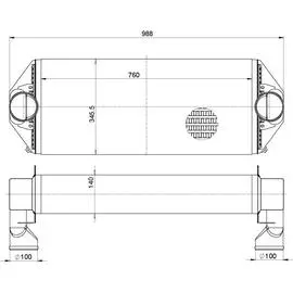 ОНВ (радиатор интеркулера) для трактора К-744 "Кировец" с двигателем MB OM457LA (до 2013г.) LUZAR