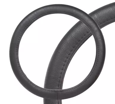 Оплетка на руль, гладкая кожа, черная, 37-39 см/М AIRLINE