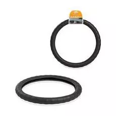 Оплетка на руль, перфорированная кожа, ребристая, черная, 37-39 см/М AIRLINE