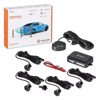 Парктроник на 4 датчика (черные), звуковой зуммер AIRLINE