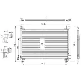 Радиатор кондиционера для автомобилей RX (15-) 3.5i LUZAR